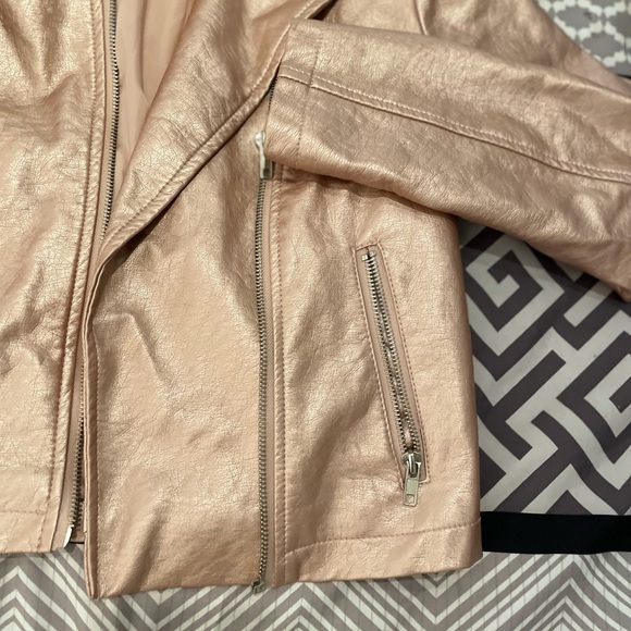Forever 21 gold pink faux leather jacket. US S - Picture 6 of 6